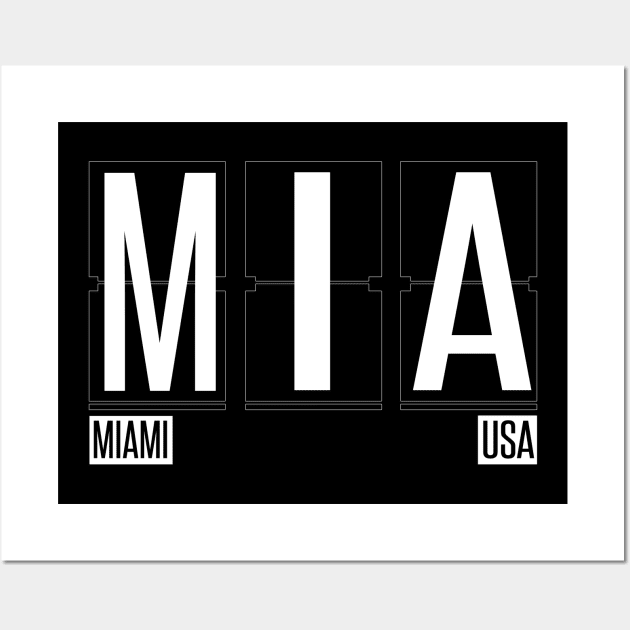 MIA - Miami Florida Airport Code Souvenir or Gift Shirt Wall Art by HopeandHobby